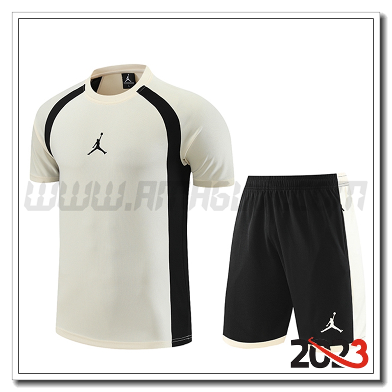 Kit Maglia Allenamento + Pantaloncini Jordan Bianco 2023 2024