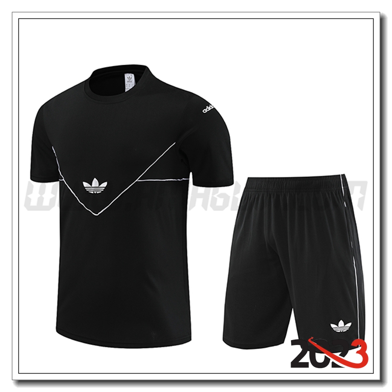 Kit Maglia Allenamento + Pantaloncini Adidas Nero 2023 2024