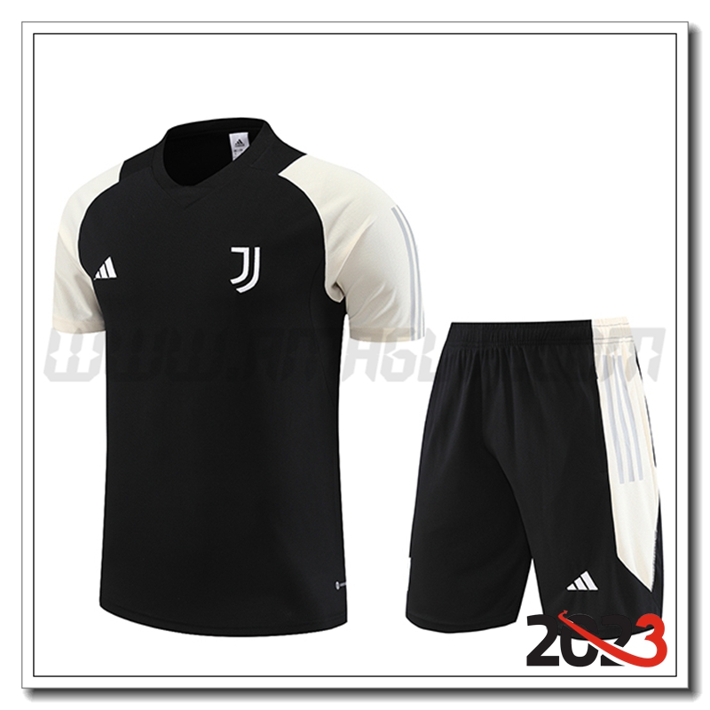 Kit Maglia Allenamento + Pantaloncini Juventus Nero 2023 2024 -02