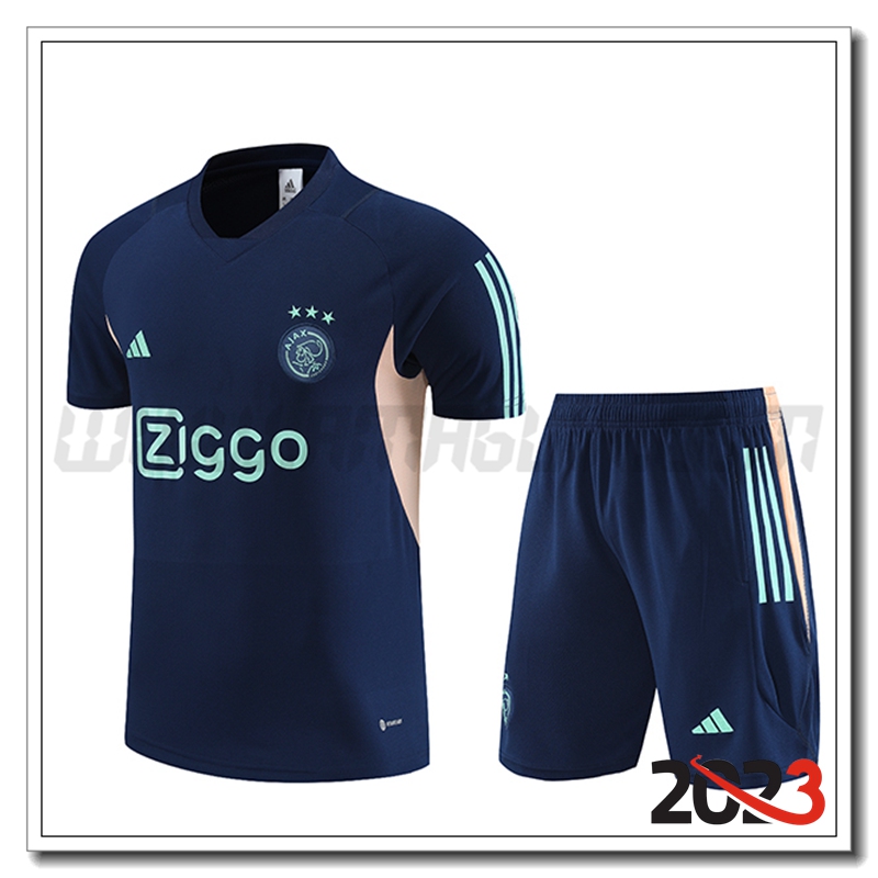 Kit Maglia Allenamento + Pantaloncini Ajax Blu 2023 2024