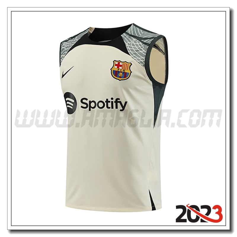 Canotta Allenamento FC Barcellona Giallo 2023 2024 -03