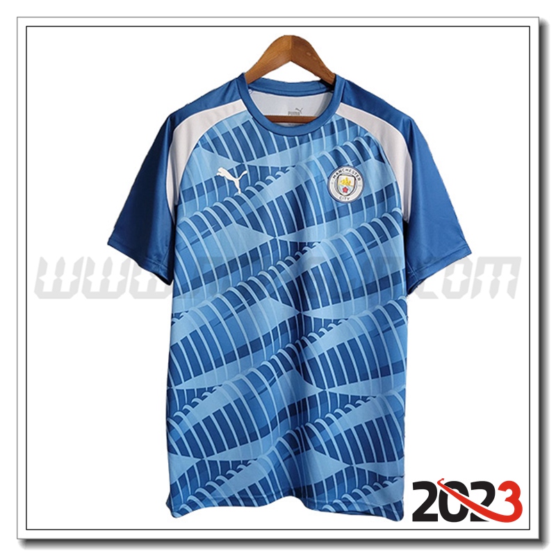 T Shirt Allenamento Manchester City Azzurro 2023 2024 -02