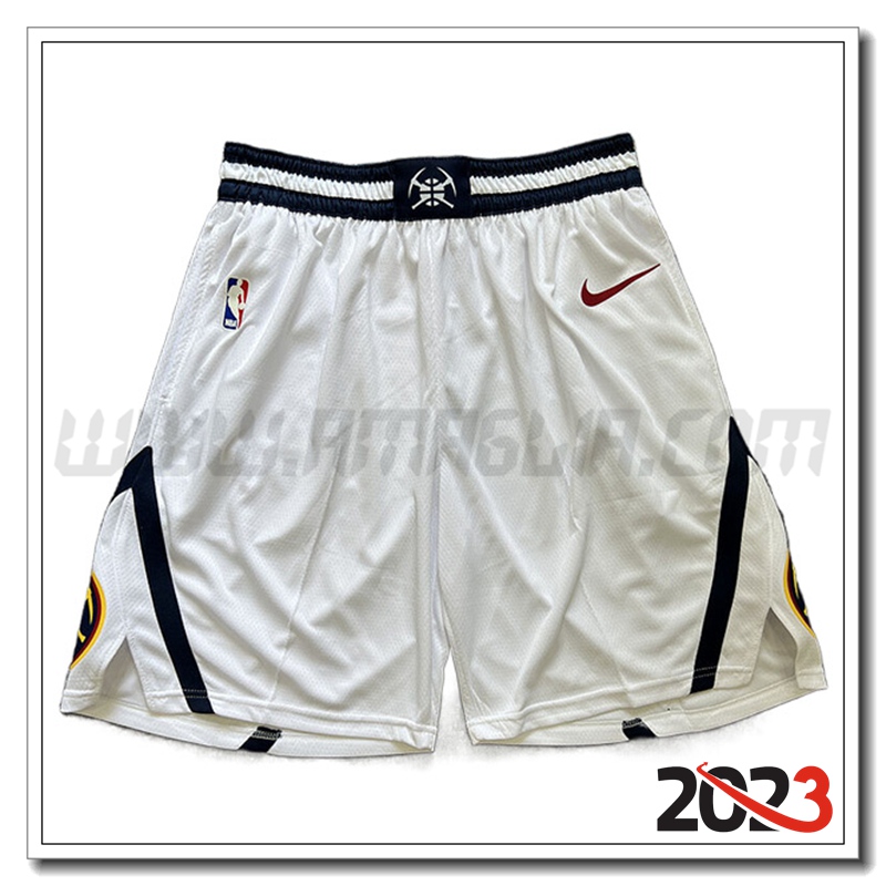 Pantaloncini NBA Denver Nuggets 2023/24 Bianco