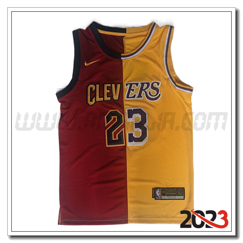 Maglia Cleveland Cavaliers (JAMES #23) 2023/24 Rosso/Giallo