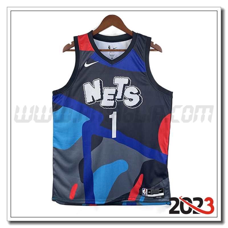 Maglia Brooklyn Nets (BRIDGES #1) 2023/24 Blu/Grigio