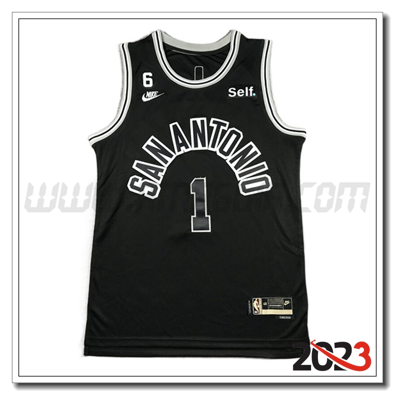 Maglia San Antonio Spurs (WAMBANYAMA #1) 2023/24 Nero
