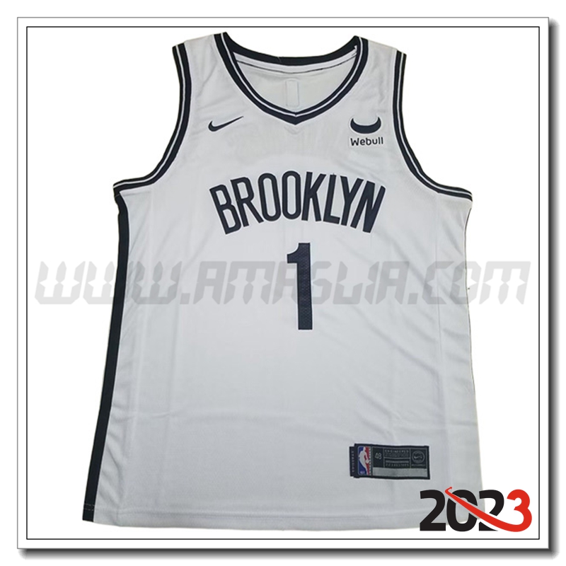 Maglia Brooklyn Nets (BRIDGES #1) 2023/24 Bianco -03
