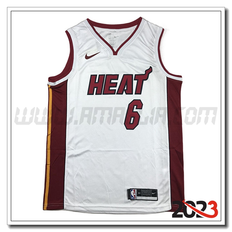 Maglia Miami Heat (JAMES #6) 2023/24 Bianco