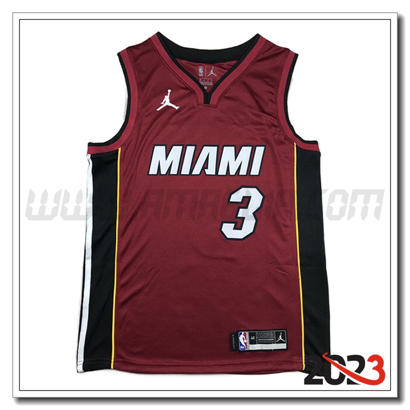 Maglia Miami Heat (WADE #3) 2023/24 Rosso