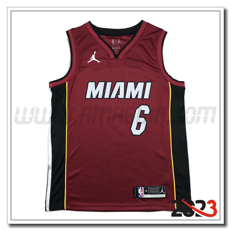 Maglia Miami Heat (JAMES #6) 2023/24 Rosso