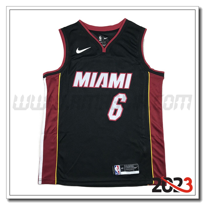 Maglia Miami Heat (JAMES #6) 2023/24 Nero