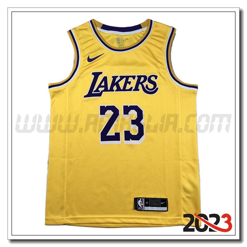 Maglia Los Angeles Lakers (JAMES #23) 2023/24 Giallo
