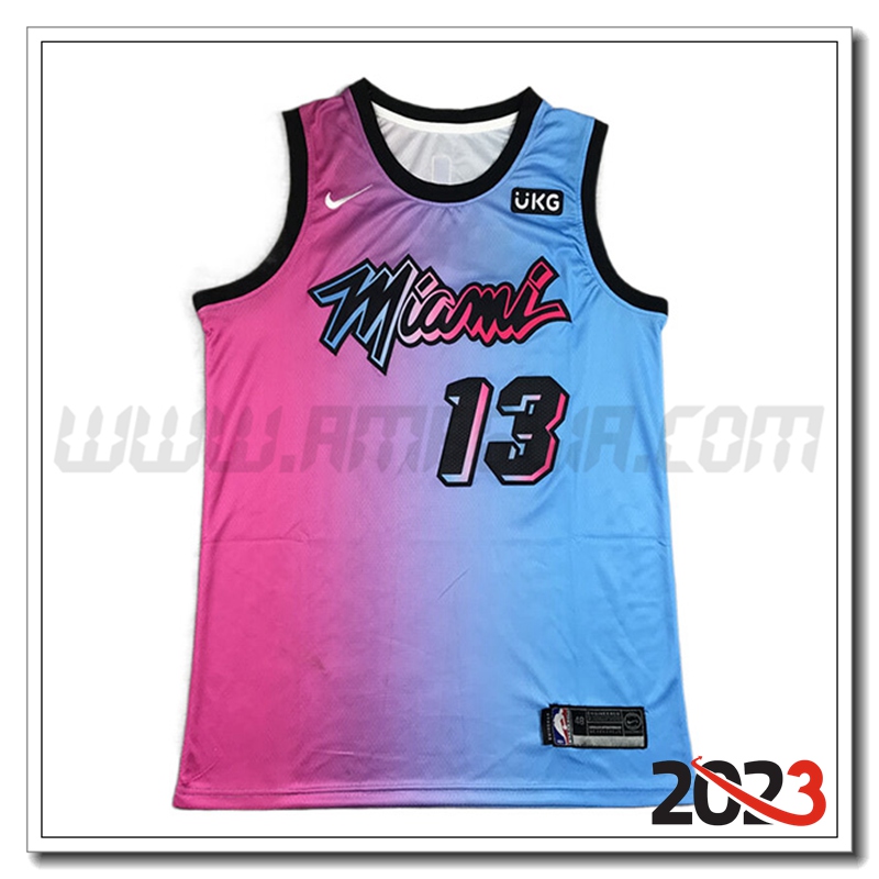 Maglia Miami Heat (ADEBAYO #13) 2023/24 Blu/Rosa