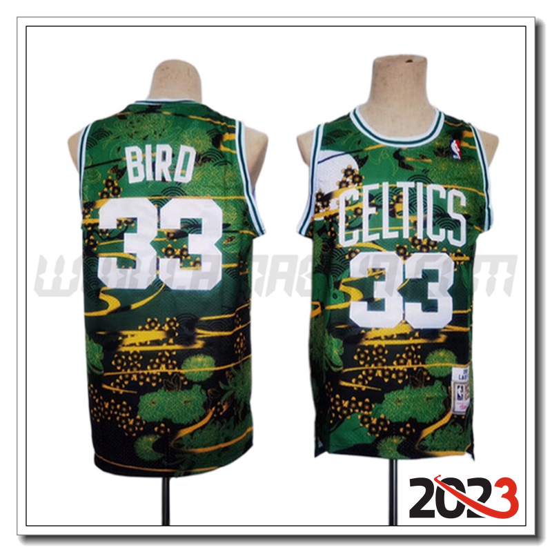 Maglia Boston Celtics (BIRD #33) 2023/24 Nero/Verde -02