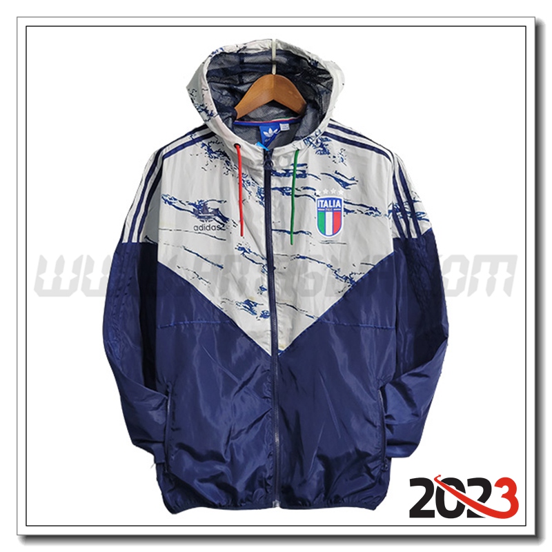 Giacca A Vento Italia Bianco/Blu 2023 2024