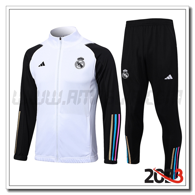 Tuta Allenamento Giacca Real Madrid Bianco 2023 2024