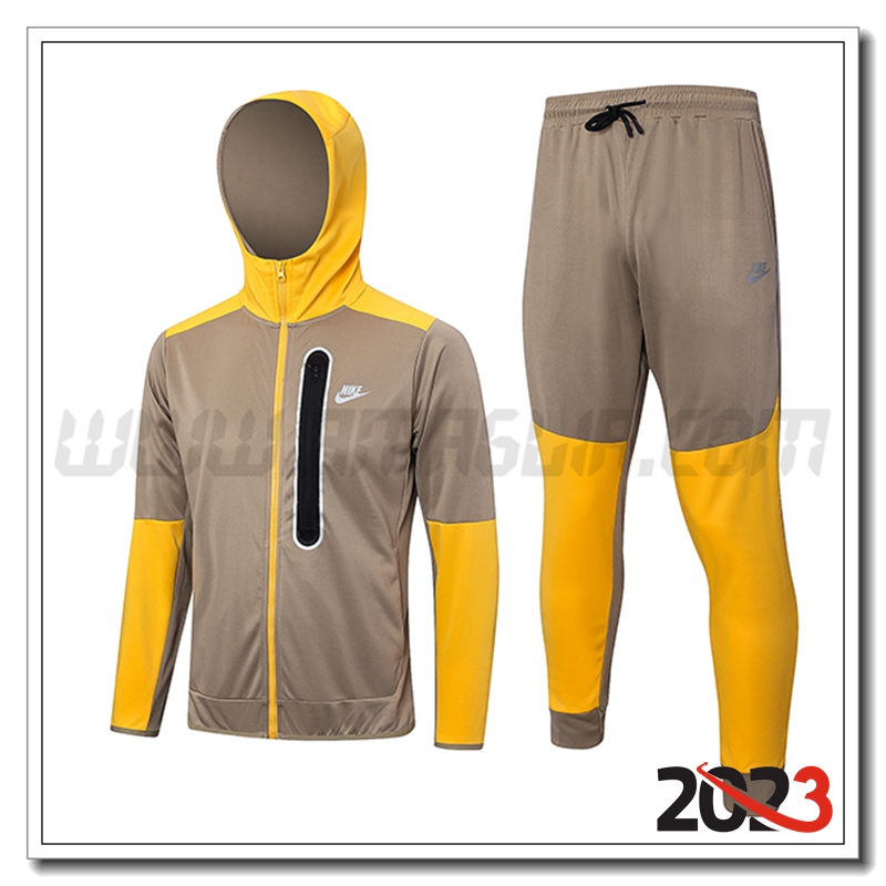 Giacca A Vento Con Cappuccio Tuta Nike Marrone 2023 2024