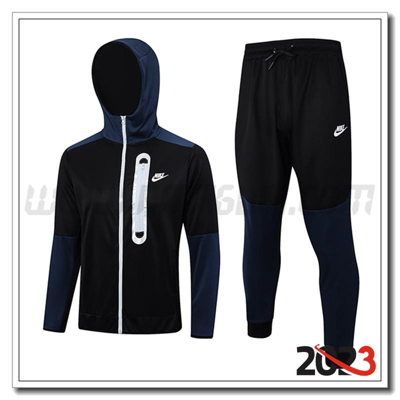 Giacca A Vento Con Cappuccio Tuta Nike Nero 2023 2024