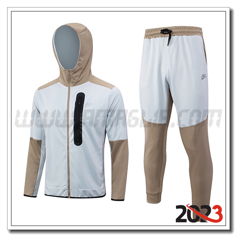Giacca A Vento Con Cappuccio Tuta Nike Grigio Scuro 2023 2024