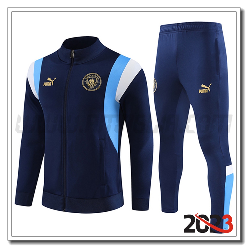 Tuta Allenamento Giacca Manchester City Blu Marina 2023 2024