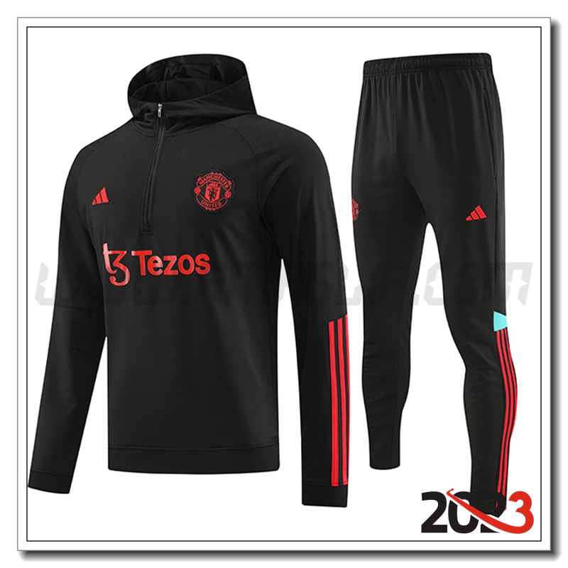 Giacca Con Cappuccio Tuta Manchester United Nero 2023 2024