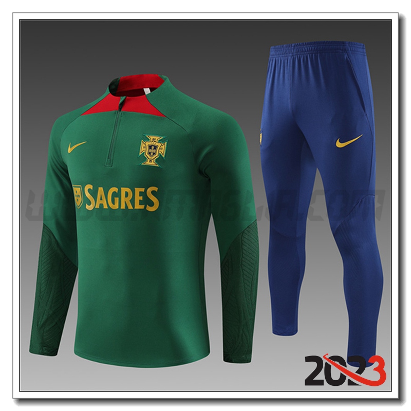Tuta Allenamento Portogallo Bambino Verde 2023 2024