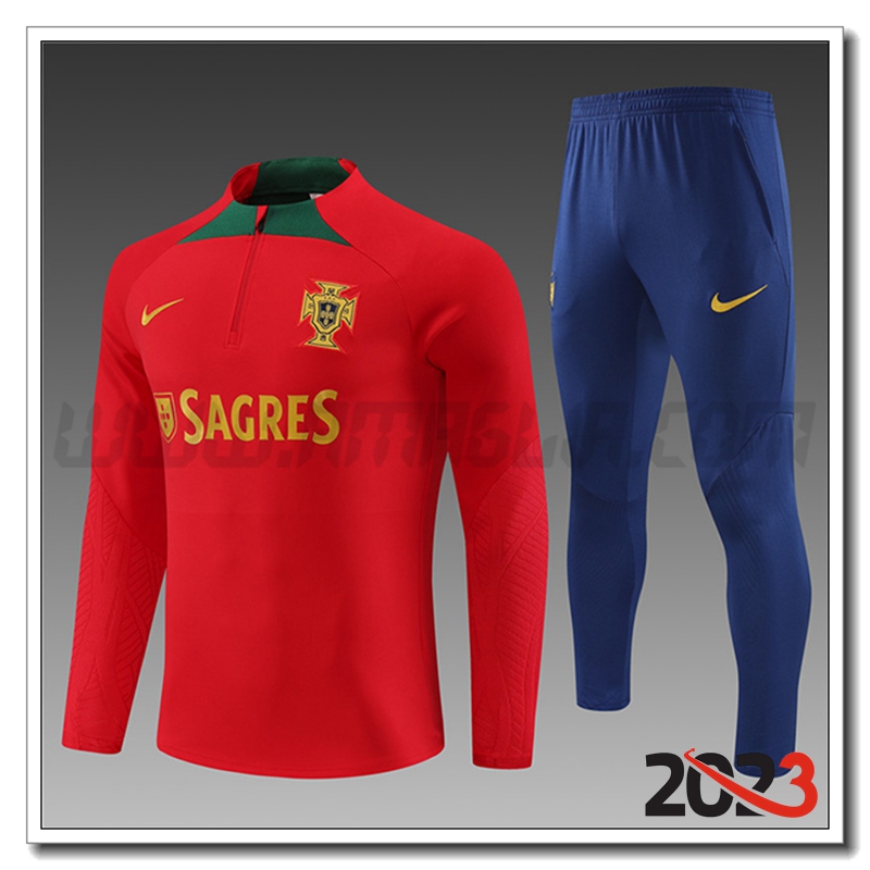 Tuta Allenamento Portogallo Bambino Rosso 2023 2024
