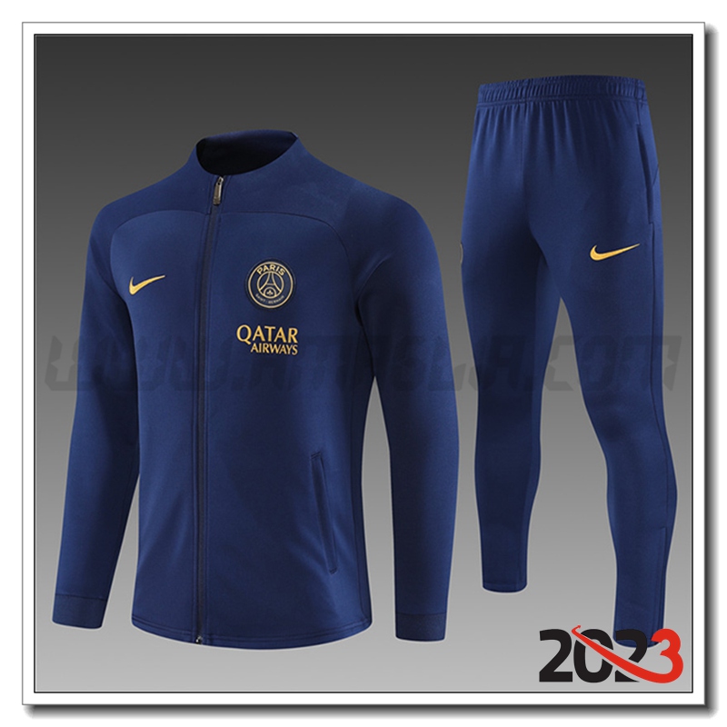 Tuta Allenamento Giacca PSG Bambino Blu Marina 2023 2024