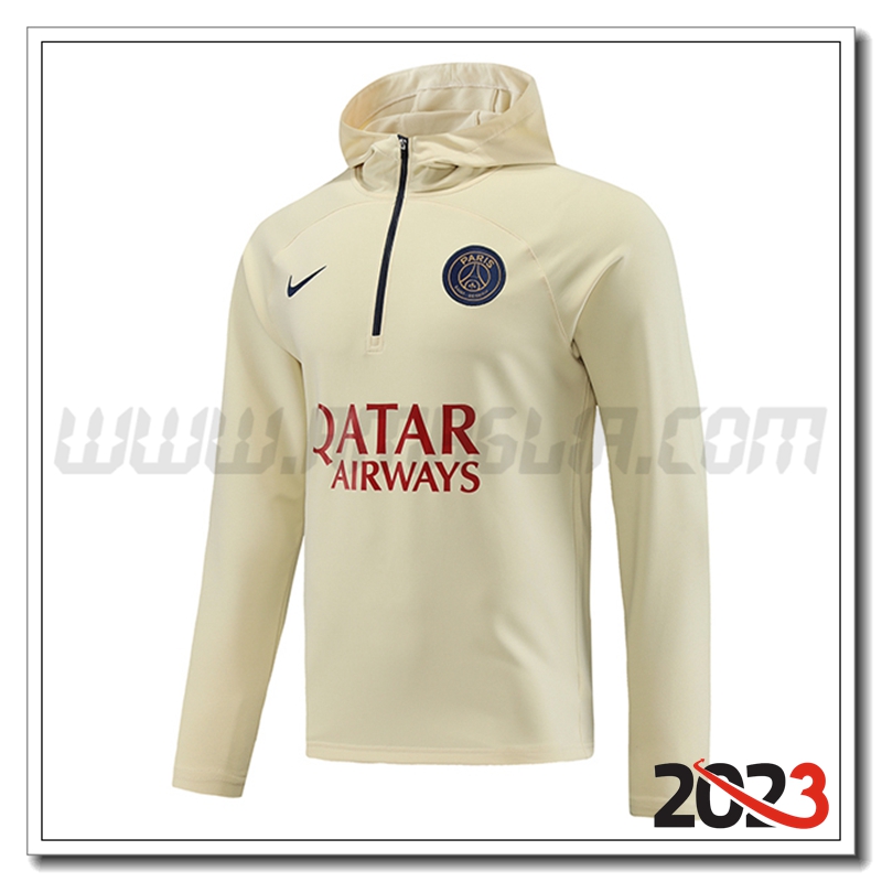 Felpa Allenamento Cappuccio PSG Bianco 2023 2024