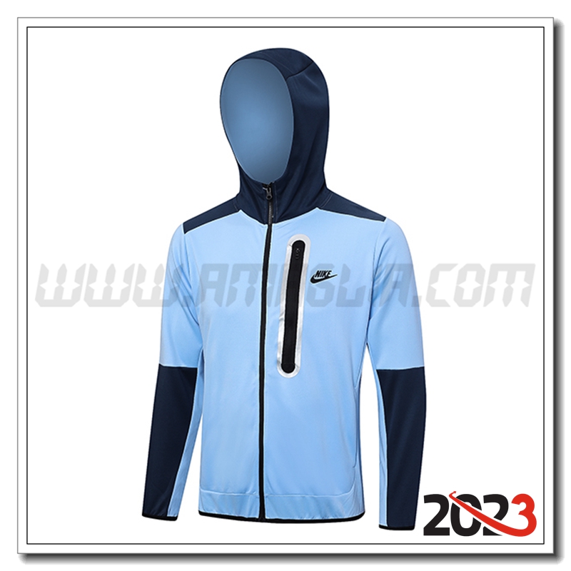 Giacca Con Cappuccio Nike Azzurro 2023 2024 -02