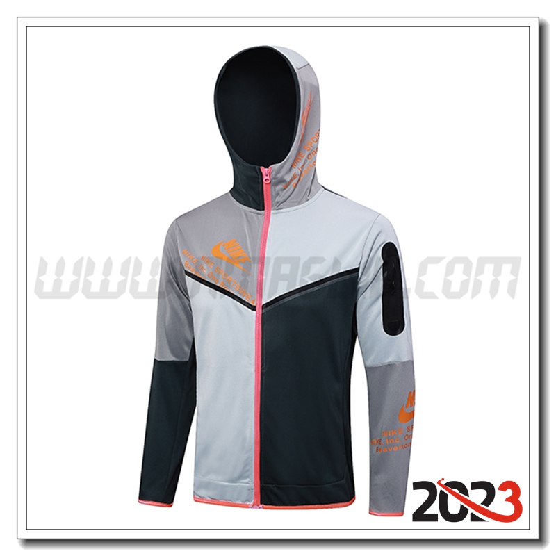 Giacca Con Cappuccio Nike Nero/Grigio 2023 2024