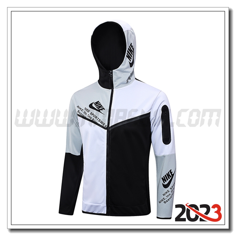 Giacca Con Cappuccio Nike Nero/Bianco 2023 2024