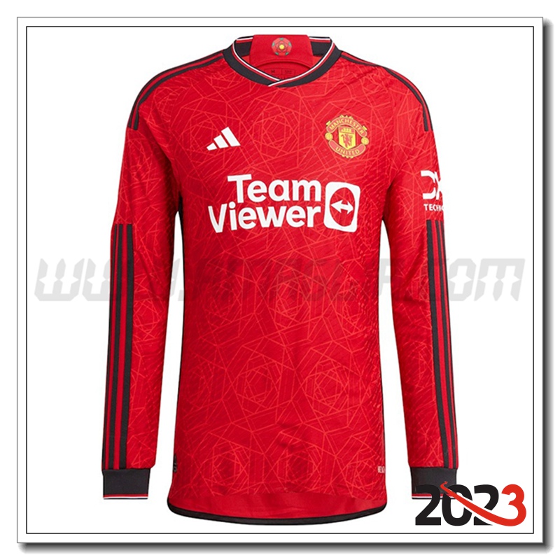 Prima Maglia Calcio Manchester United Manica lunga 2023 2024