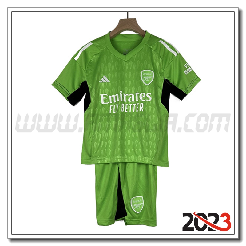 Kit Maglia Portiere Arsenal Bambino 2023 2024 Verde