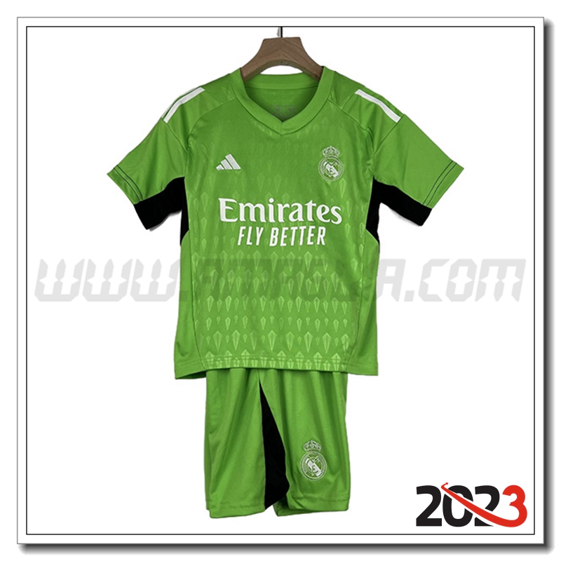 Kit Maglia Portiere Real Madrid Bambino 2023 2024 Verde