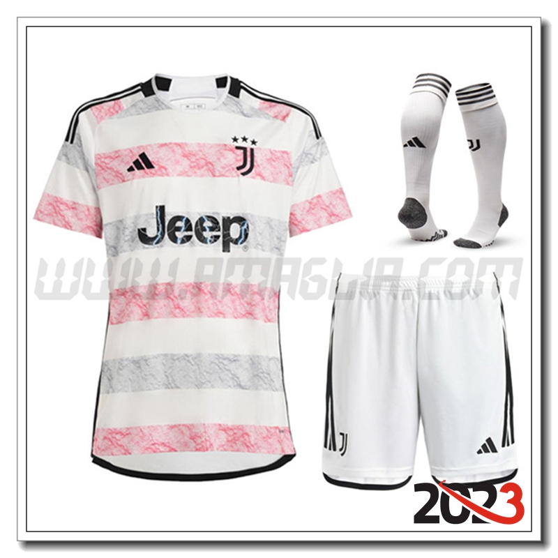 Kit Maglia Juventus Seconda (Pantaloncini + Calzini) 2023 2024