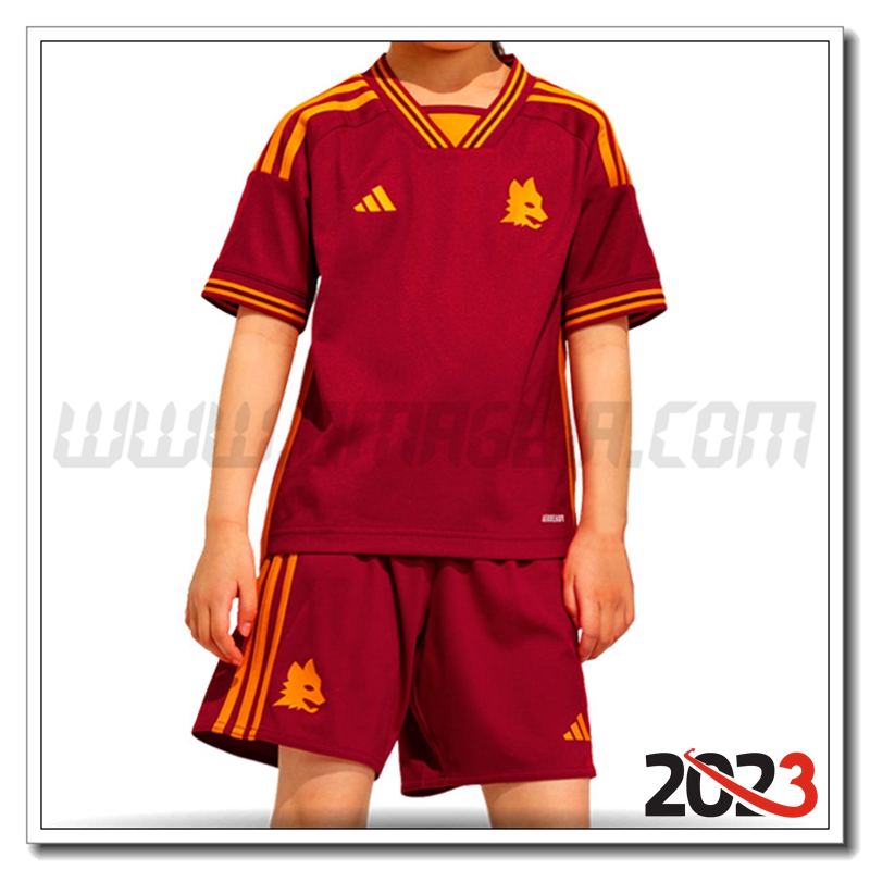 Nuovo Kit Maglia AS Roma Bambino Prima 2023 2024