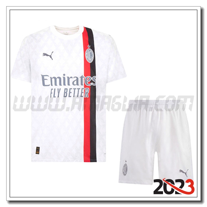 Kit Maglia AC Milan Seconda + Pantaloncini 2023 2024