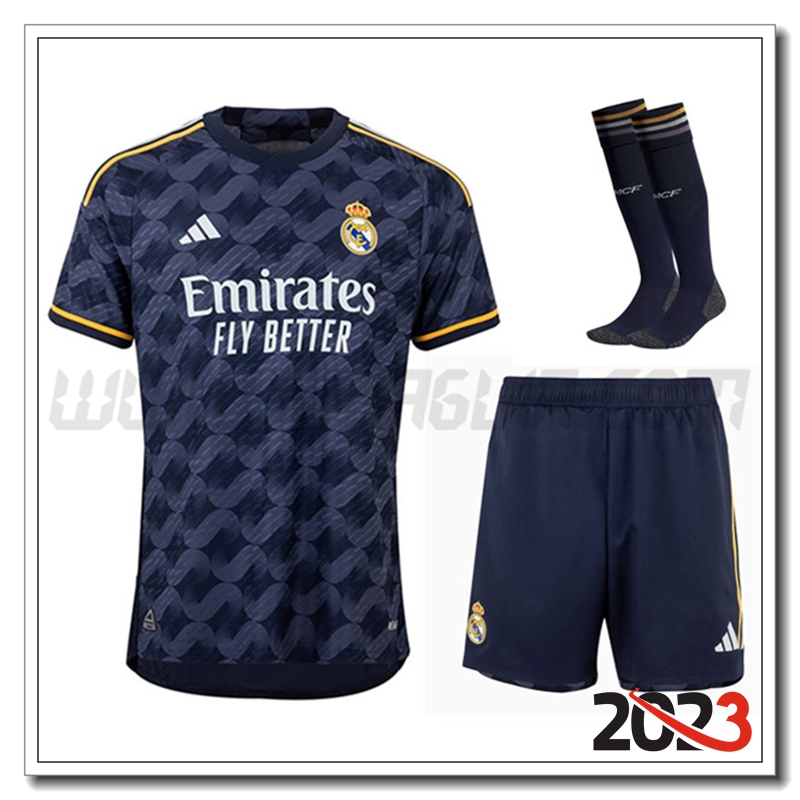 Kit Maglia Real Madrid Seconda (Pantaloncini + Calzini) 2023 2024