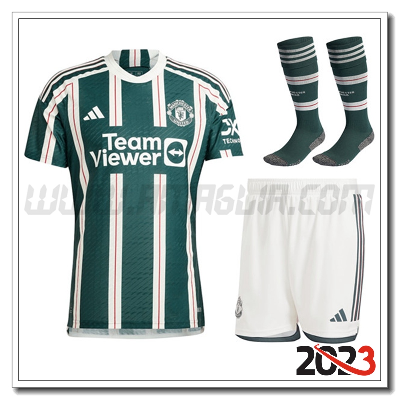 Kit Maglia Manchester United Seconda (Pantaloncini + Calzini) 2023 2024