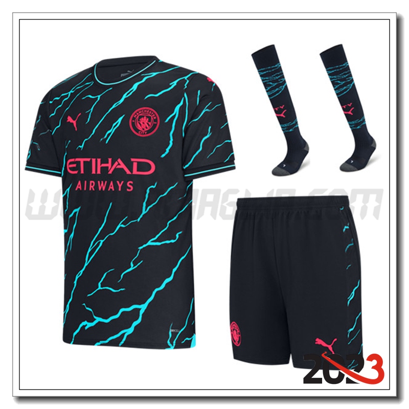Kit Maglia Manchester City Terza (Pantaloncini + Calzini) 2023 2024