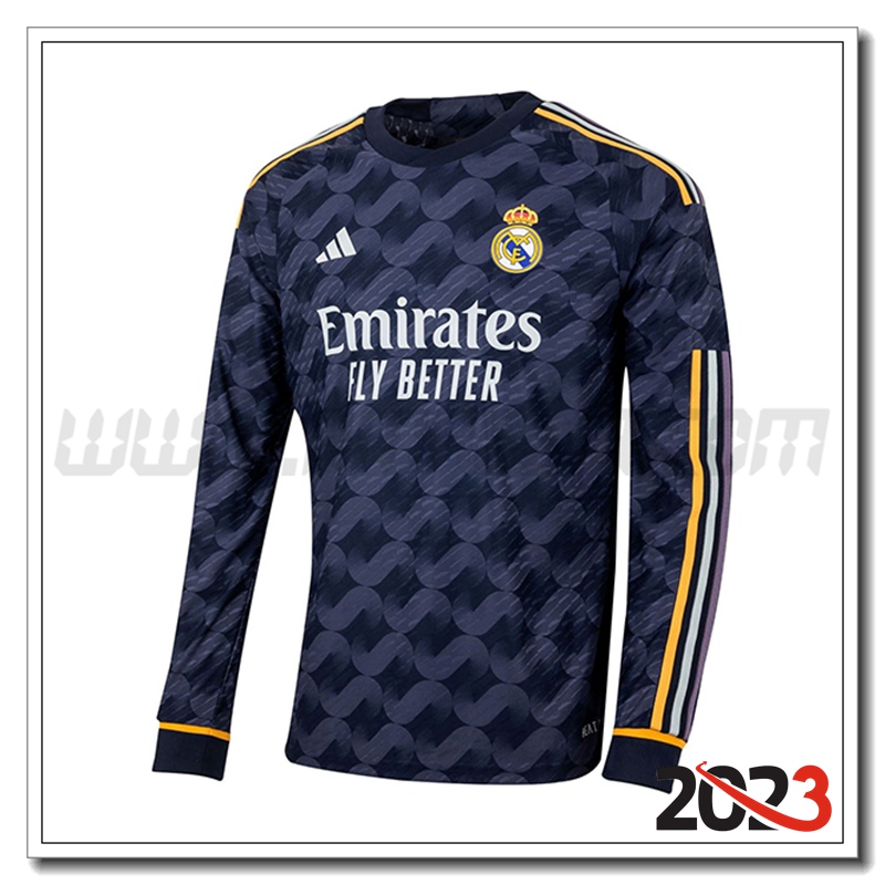 Seconda Maglia Calcio Real Madrid Manica lunga 2023 2024