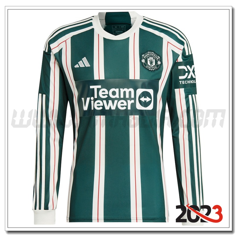 Seconda Maglia Calcio Manchester United Manica lunga 2023 2024