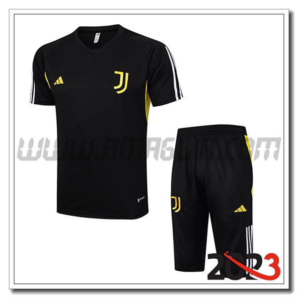 Kit Maglia Allenamento + Pantaloncini Juventus Nero 2023 2024 -03