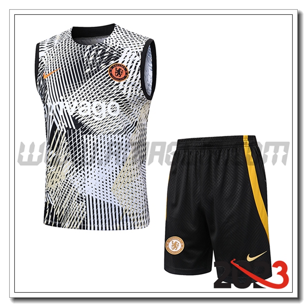 Kit Canotta Allenamento + Pantaloncini FC Chelsea Giallo 2023 2024 -02