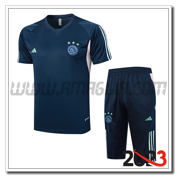 Kit Maglia Allenamento + Pantaloncini Ajax blu marina 2023 2024 -04