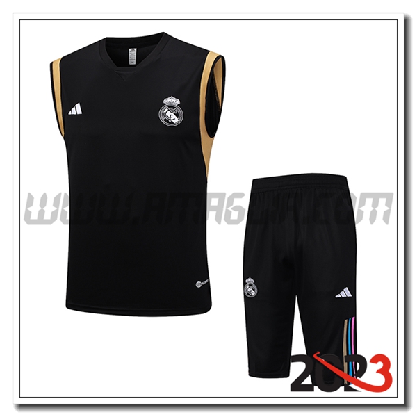 Kit Canotta Allenamento + Pantaloncini Real Madrid Nero 2023 2024 -02