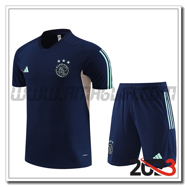 Kit Maglia Allenamento + Pantaloncini Ajax blu marina 2023 2024 -02