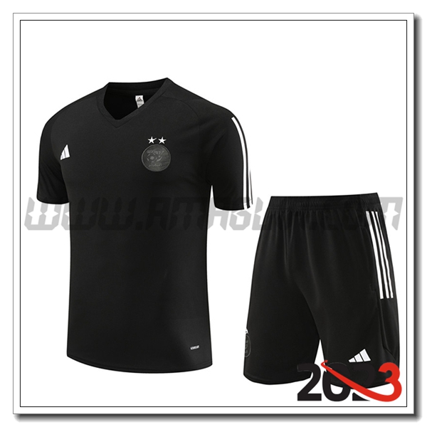 Kit Maglia Allenamento + Pantaloncini Algeria Nero 2023 2024 -02