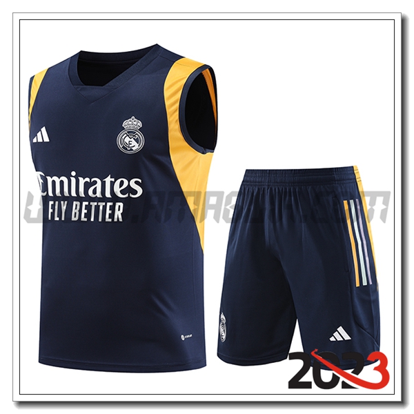 Kit Canotta Allenamento + Pantaloncini Real Madrid blu marina 2023 2024